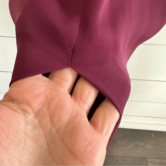 Parker Black Rosie Silk Maxi Ruffle Maroon Dress - Picture 4 of 13